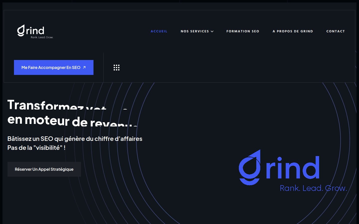 Aperçu du site Grind SEO