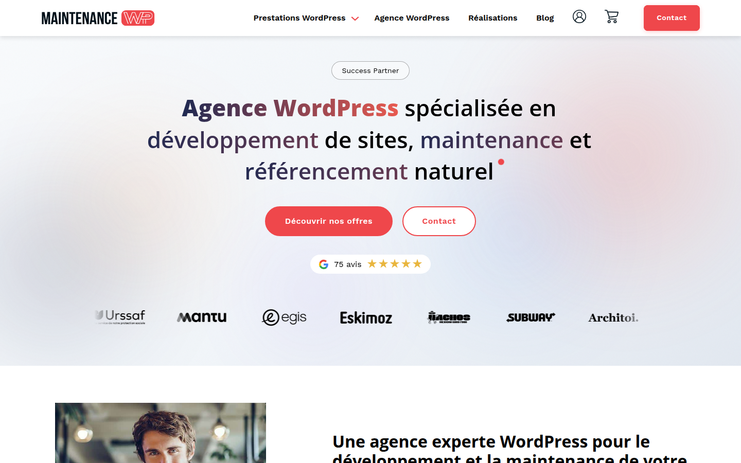 Aperçu du site Maintenance WP
